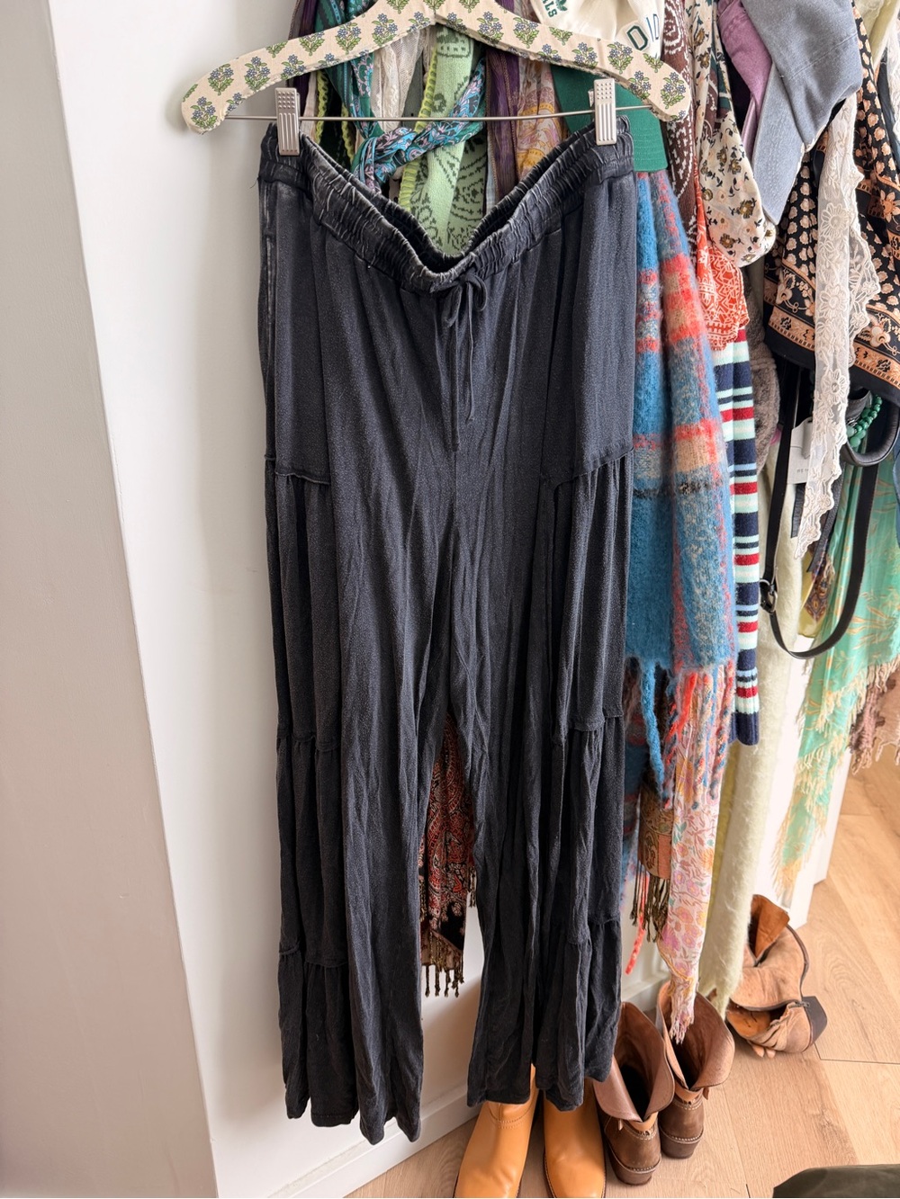 Tiered Black Pants